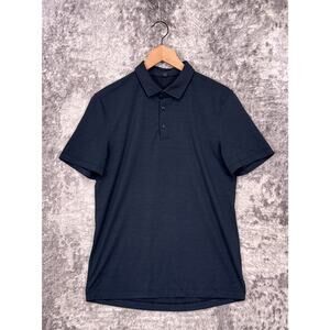 Lululemon Polo Shirt Small Mens Evolution Slim Fit Short Sleeve Navy Blue